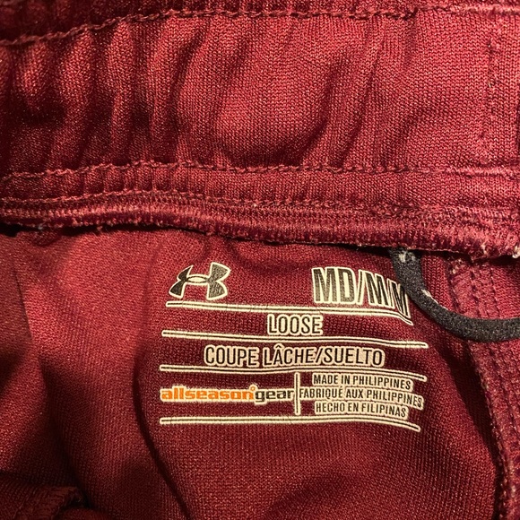 under armor maroon womens zip up sweatpants - Picture 2 of 3